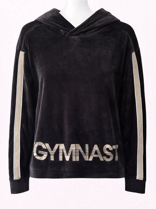 Justice Other - Justice Active Black with Gold Gymnast Hoodie size girls 14/16